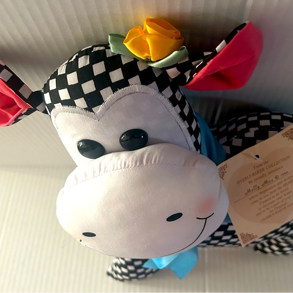 Overly Raker Molly Moo Stuffed Standing 1994 Cloth Black White Cow Collection - Picture 13 of 13
